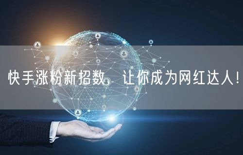 快手涨粉新招数，让你成为网红达人！