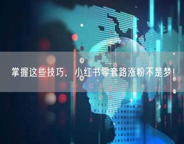 掌握这些技巧，小红书零套路涨粉不是梦！