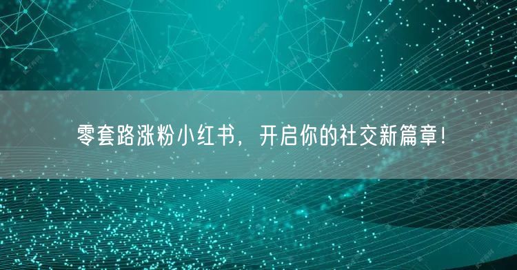 零套路涨粉小红书，开启你的社交新篇章！