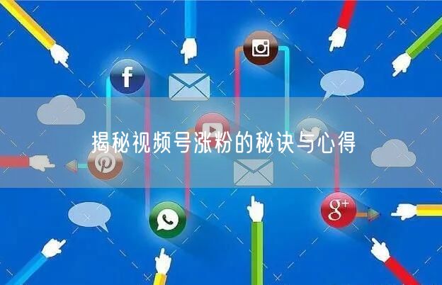 揭秘视频号涨粉的秘诀与心得