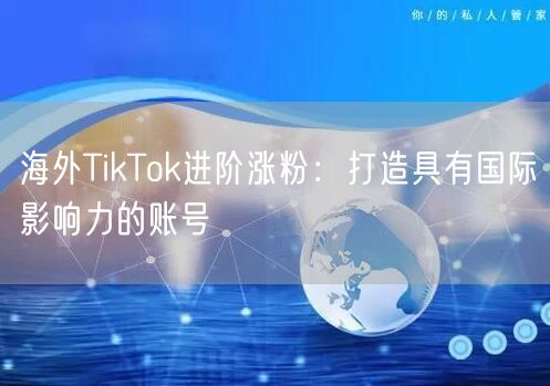 海外TikTok进阶涨粉：打造具有国际影